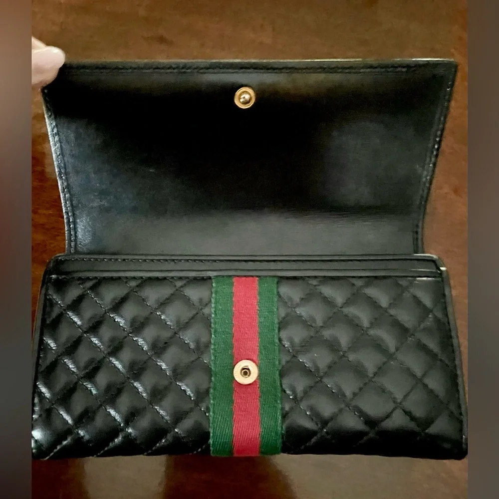 Gucci Black Ophidia Sherry Webb Line Quilted Leather Long wallet. Almost Perfect - Picture 10 of 15